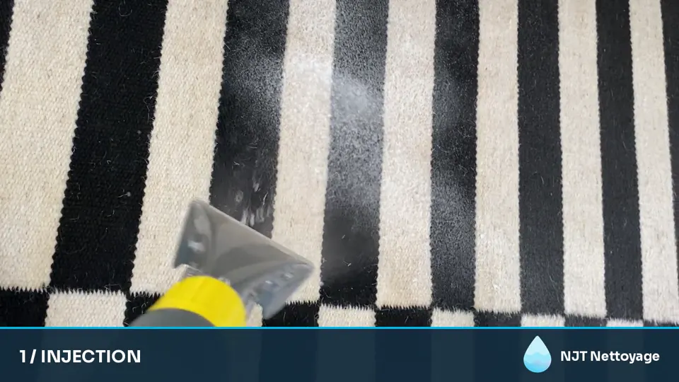 Nettoyage d’un tapis par injection-extraction avec NJT Nettoyage